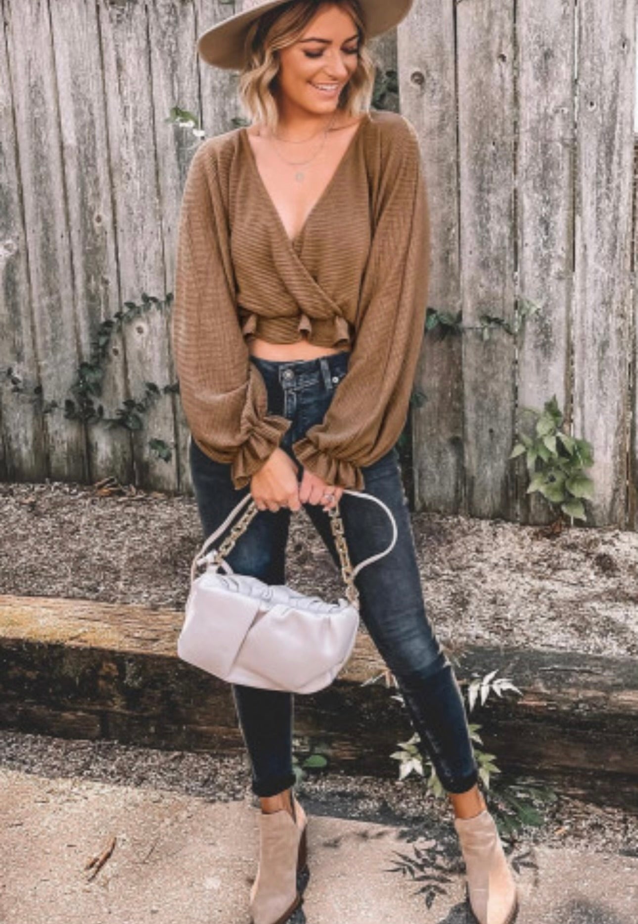 Brown crop top