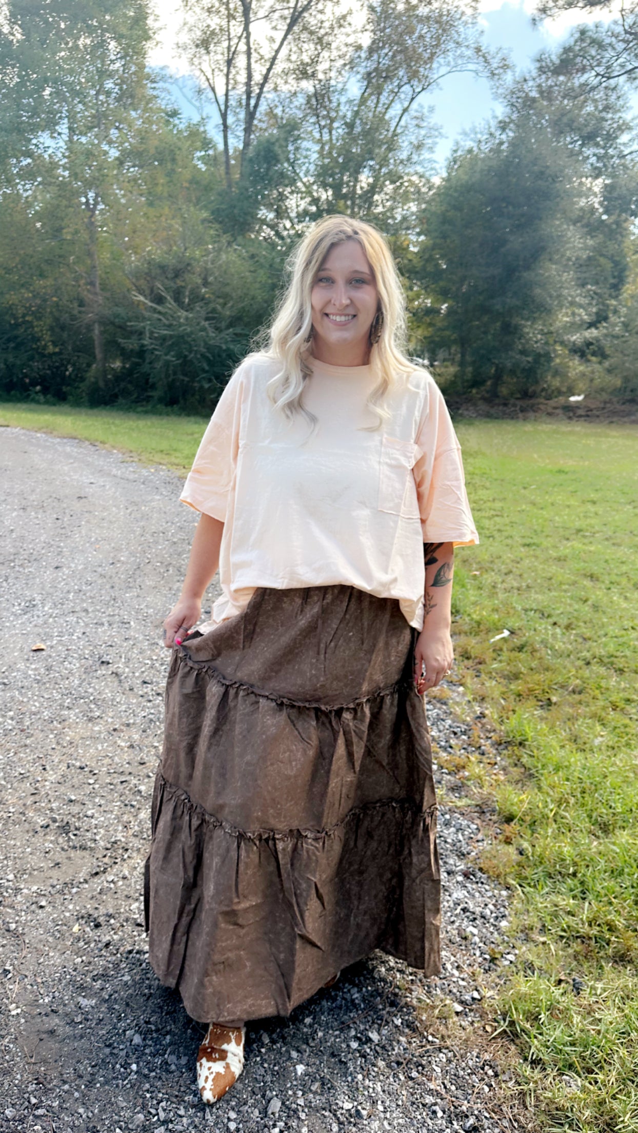 Mocha maxi skirt