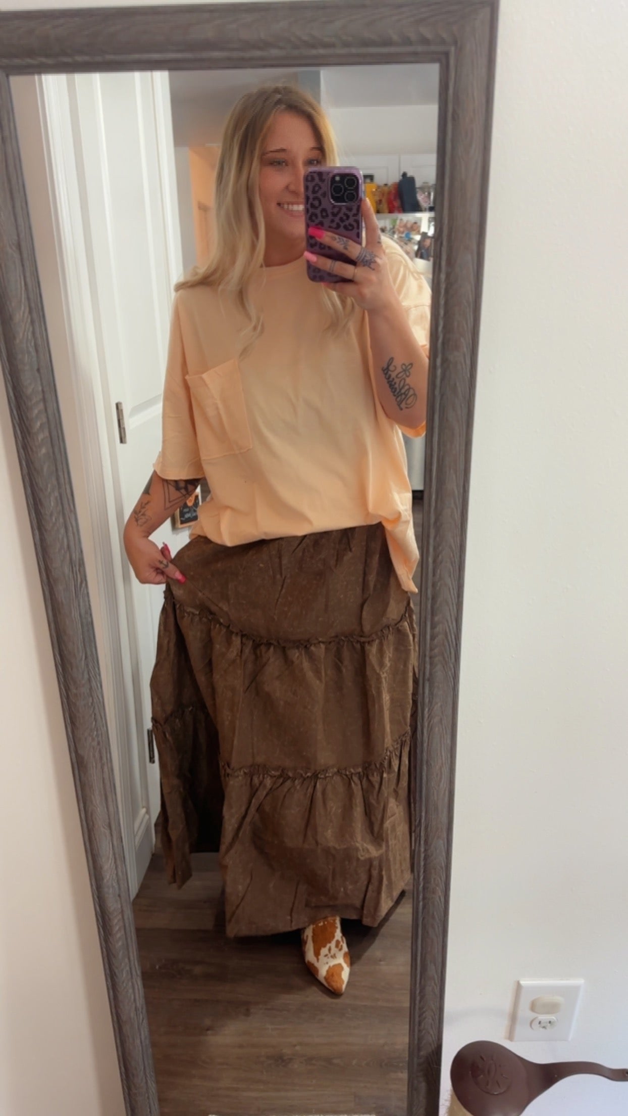 Mocha maxi skirt