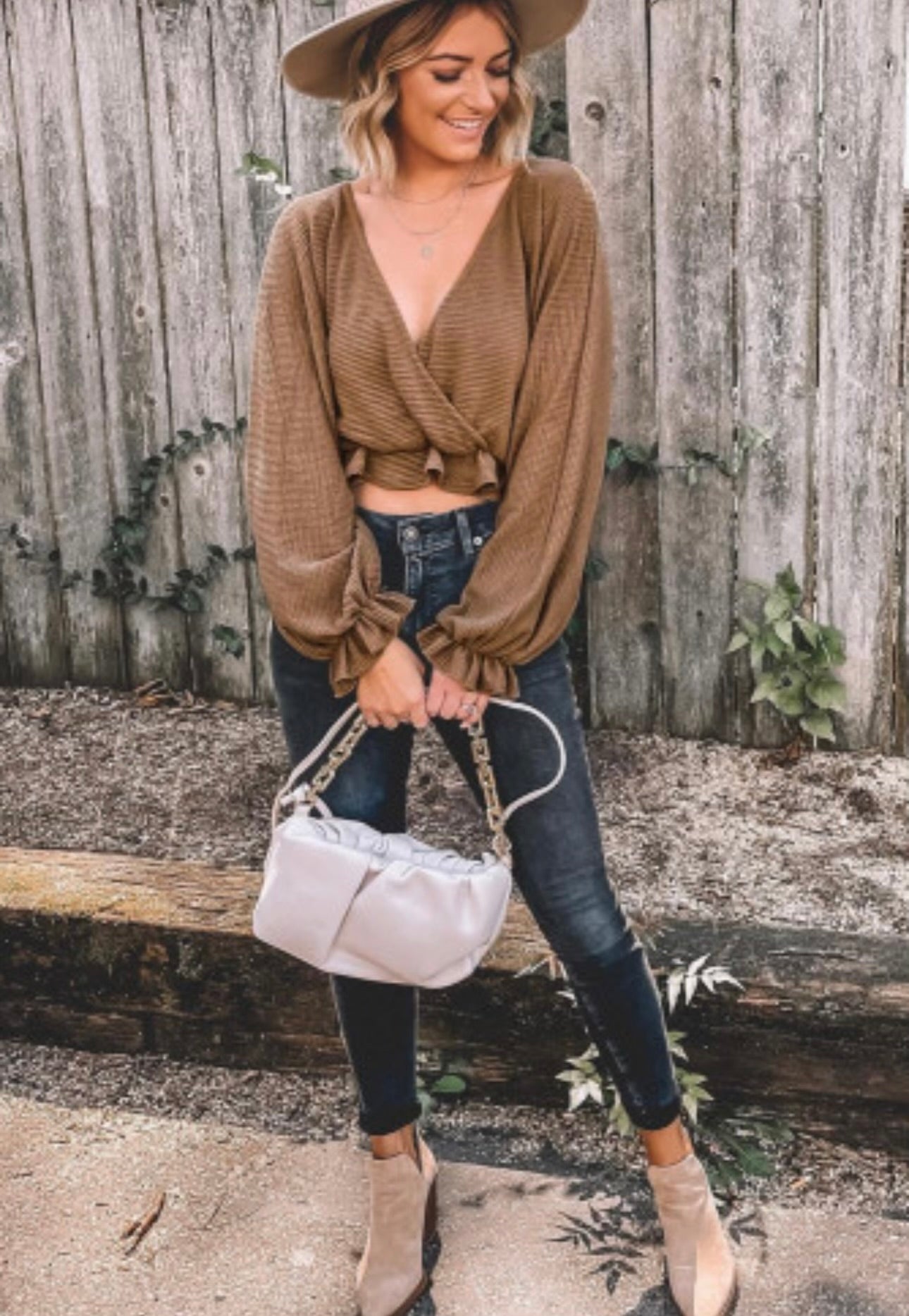 Brown crop top